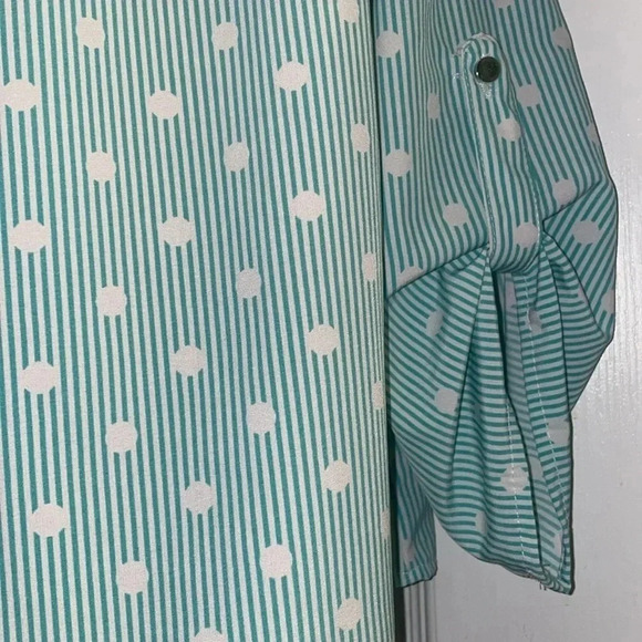 Notations Stripe Polka Dot Button Down Shirt - Picture 3 of 5